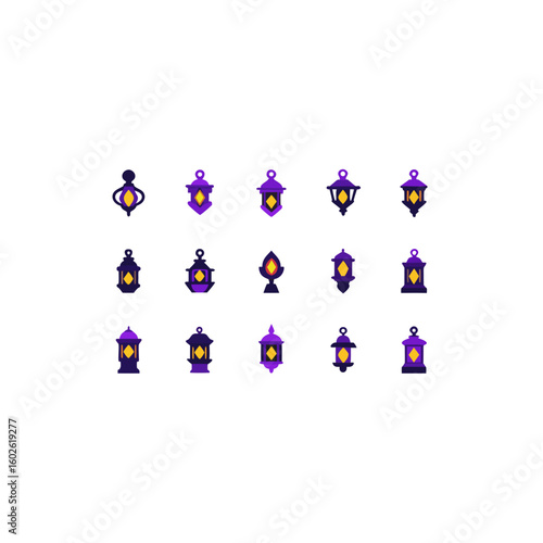  different arcane soul lantern icons set 