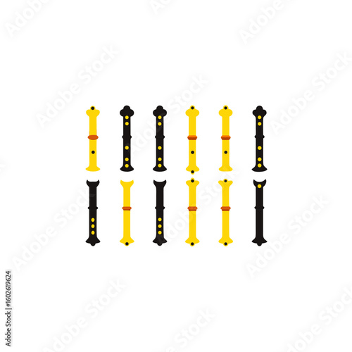  different cursed bone flute icons set