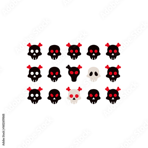  different cursed bone mask icons set 