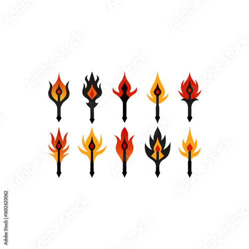 different cursed flame blade icons set on white