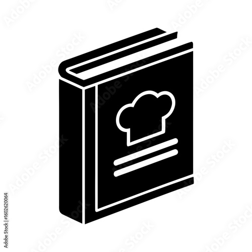 Minimalist chef cookbook icon for recipe design vector illustration
