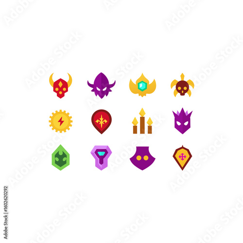different cursed soul relic icons set on white 
