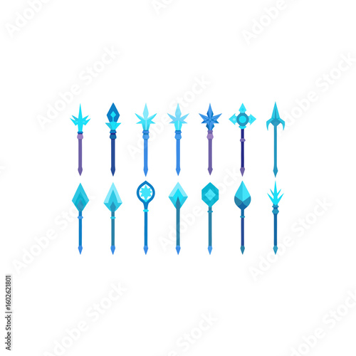  different frozen relic staff icons set on white