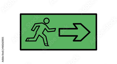 Emergency Exit Sign Right Direction