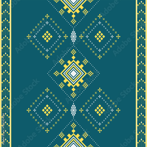 geometric with Diamond and square shape pattern fabric and carpet