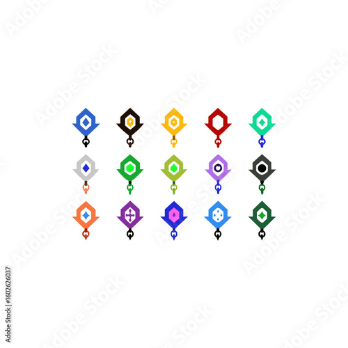 different spectral chain relics icons set 