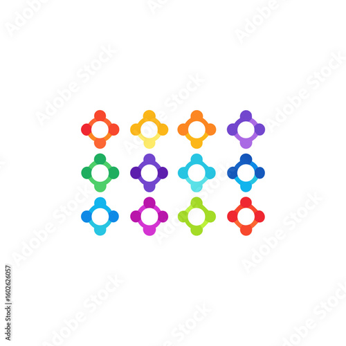 different spectral bone ring icons set on white