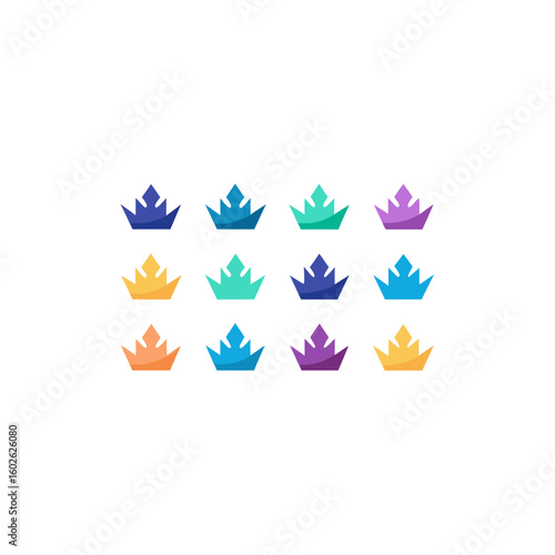 different spectral crown fragment icons set 
