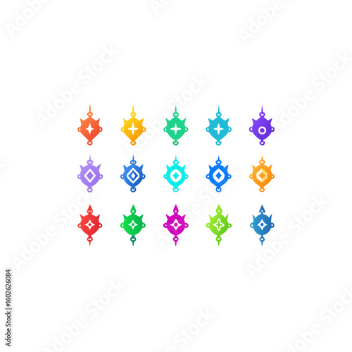 different spectral chain relics icons set 