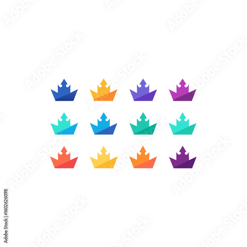 different spectral crown fragment icons set 
