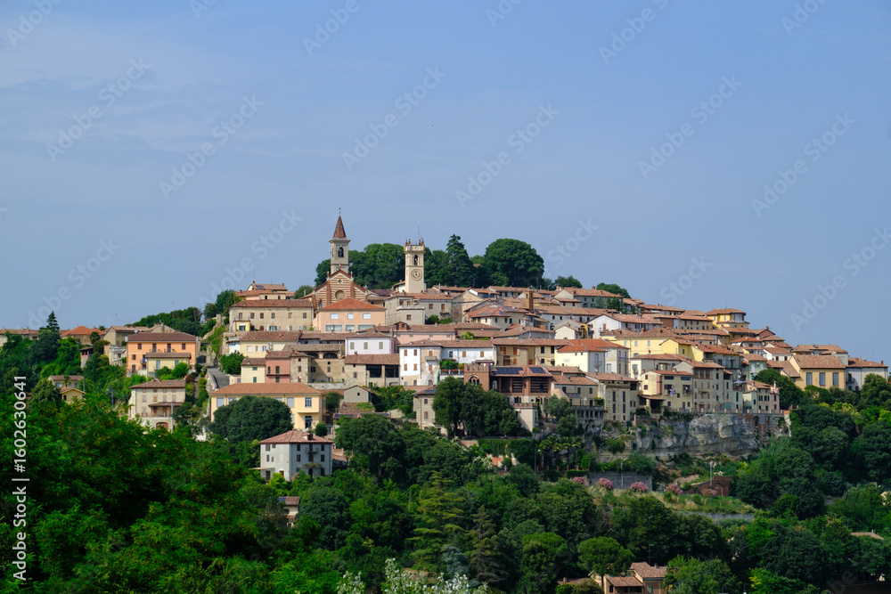 Naklejka premium Rural landscape near Casale Monferrato and Ozzano, Alessandria province, Italy. View of Rosignano