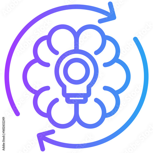 Rethinking icon for management crisis, website, application, printing, document, poster design, etc
