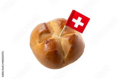 Traditional bread baked to celebrate the Swiss National Holiday isolated as sticker.png