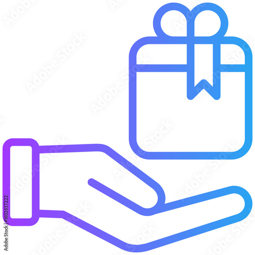 Gift box icon for management productivity, business, website, application, printing, document, poster design, etc