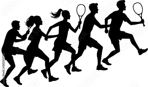 Tennis, players,  vector bundle