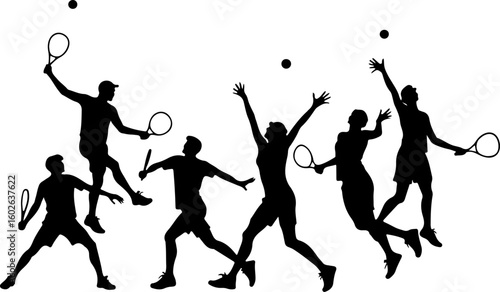 Tennis, players,  vector bundle