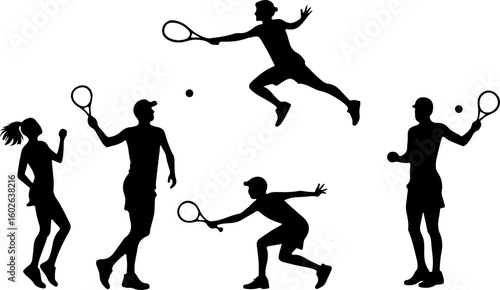 Tennis, players,  vector bundle