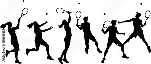 Tennis, players,  vector bundle