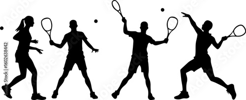 Tennis, players,  vector bundle