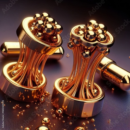 k gold cufflinks with beating ferrofluid