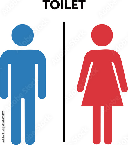 Men's and Women's Restroom Signs: Minimal Flat Design / 男性用・女性用トイレのサイン：ミニマルフラットデザイン