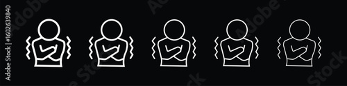 Trembling icon.  Line graphics illustration symbol