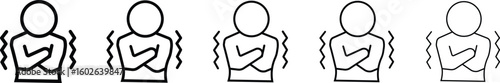 Trembling icon.  Line graphics illustration symbol