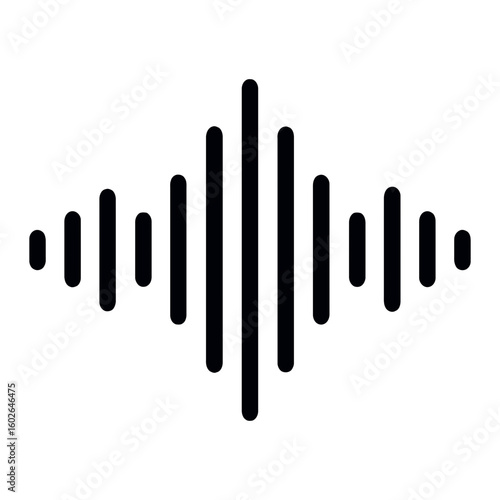 Sound wave icon representing audio signal, music, and digital frequency