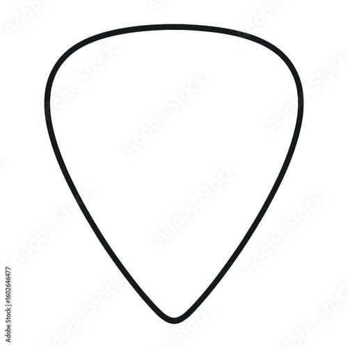Guitar pick outline icon in minimal style representing music accessory