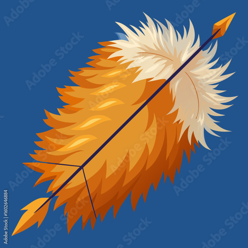 yellow feather on blue sky