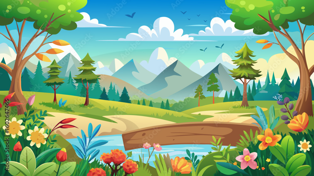 Obraz premium very Beautiful Horizontal nature banner. Spring nature background.