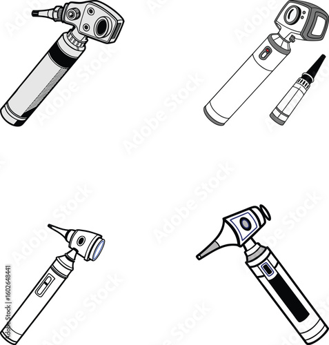 Ophthalmoscope isolated on transparent background .