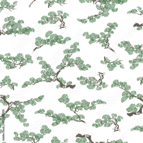 Classic Japanese abstract pine pattern,