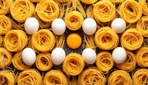 Eggs and pasta nests