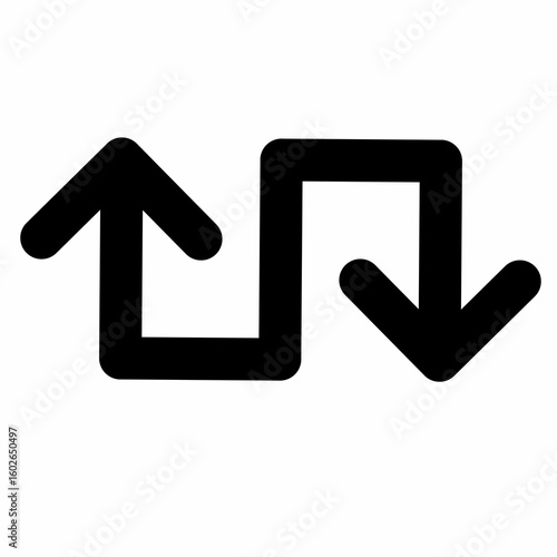 Up and Down Arrows Zigzag Path Icon - Growth & Decline Symbol