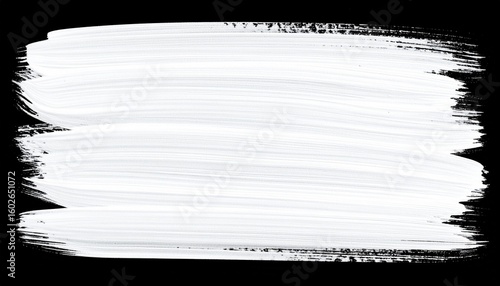 White Brushstrokes on Black Background, Abstract Art Texture.