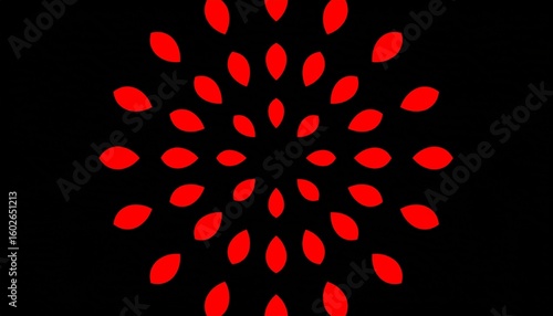 Abstract Pattern of Red Oval Shapes on Black Background