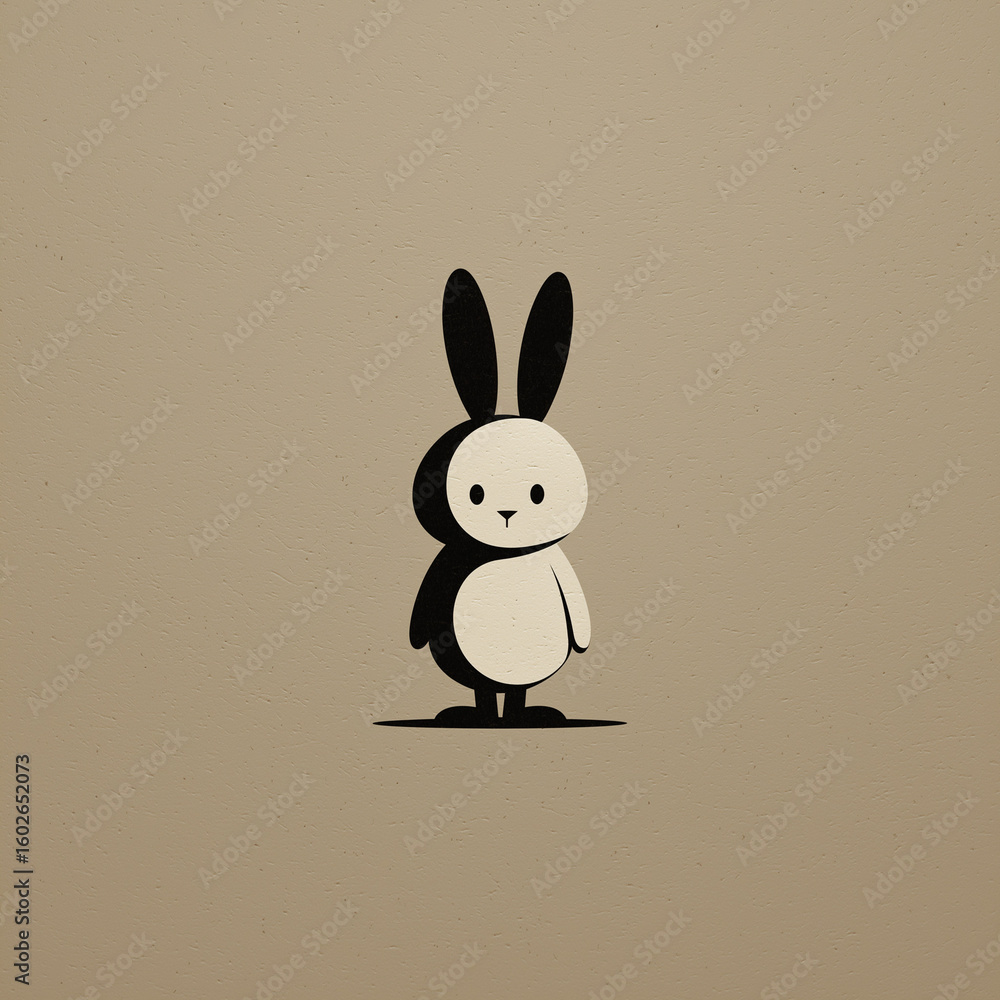 Obraz premium Minimalist Silhouette Rabbit - Chinese Zodiac Animal Illustration