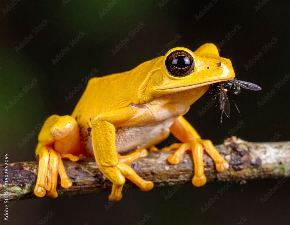 Fototapeta premium Generated image, Yellow tree fog on a branch