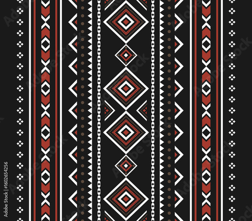 Aztec tribal geometric pattern in ethnic Mexican style Traditional folk art design Colorful for textile, fabric, carpet, background, fashion