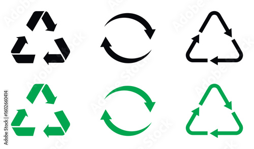 Recycling Symbol Variations Design Vector Illustration