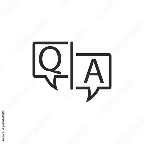 FAQ, question and answer icon vector. Q and A sign symbol