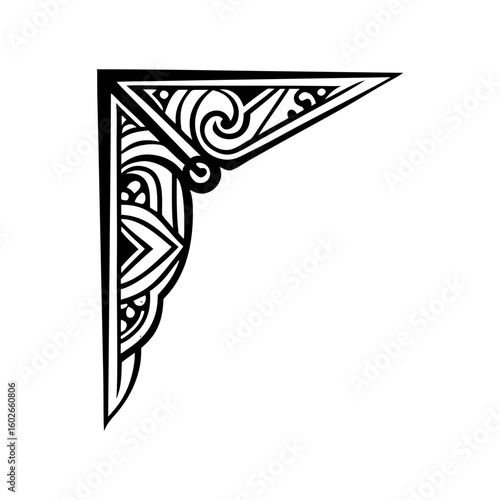 Elegant black ornate corner flourish design adds sophisticated decorative detail to projects instantly enhancing visual appeal