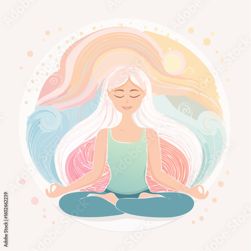 Wallpaper Mural abstract illustration embodies mindfulness meditation Torontodigital.ca