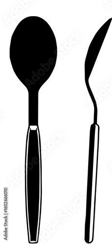 spoon vector illustration and side view