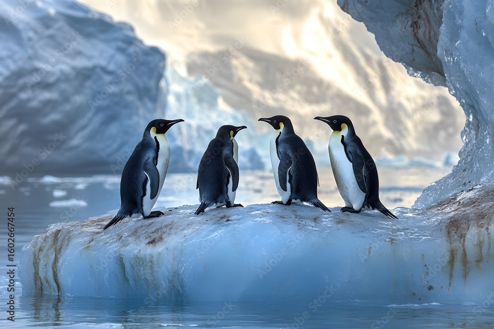 Obraz premium Bond birds, ice edge view.
