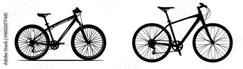 Modern illustration of a bicycle silhouette isolated on a white background