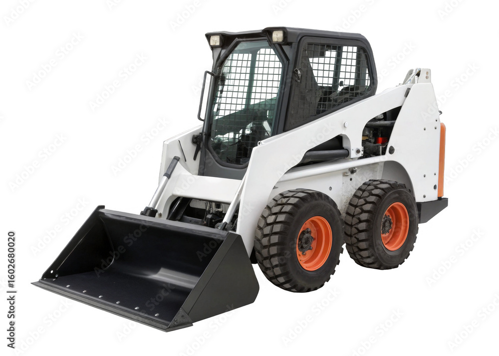 Naklejka premium Skid Steer Loader isolated on a transparent background.