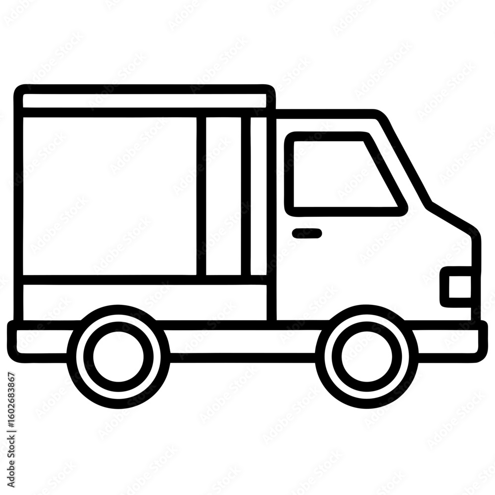 Fototapeta premium Minimal Delivery Truck Icon Vector