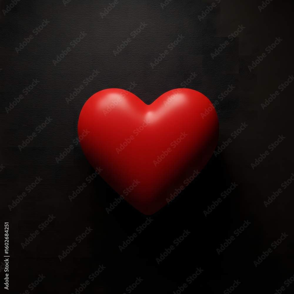Minimal Red Heart on Dark Background Minimal Red Heart on Dark Background
